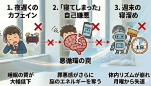 眠気対策でやってはいけないことのイメージ画像