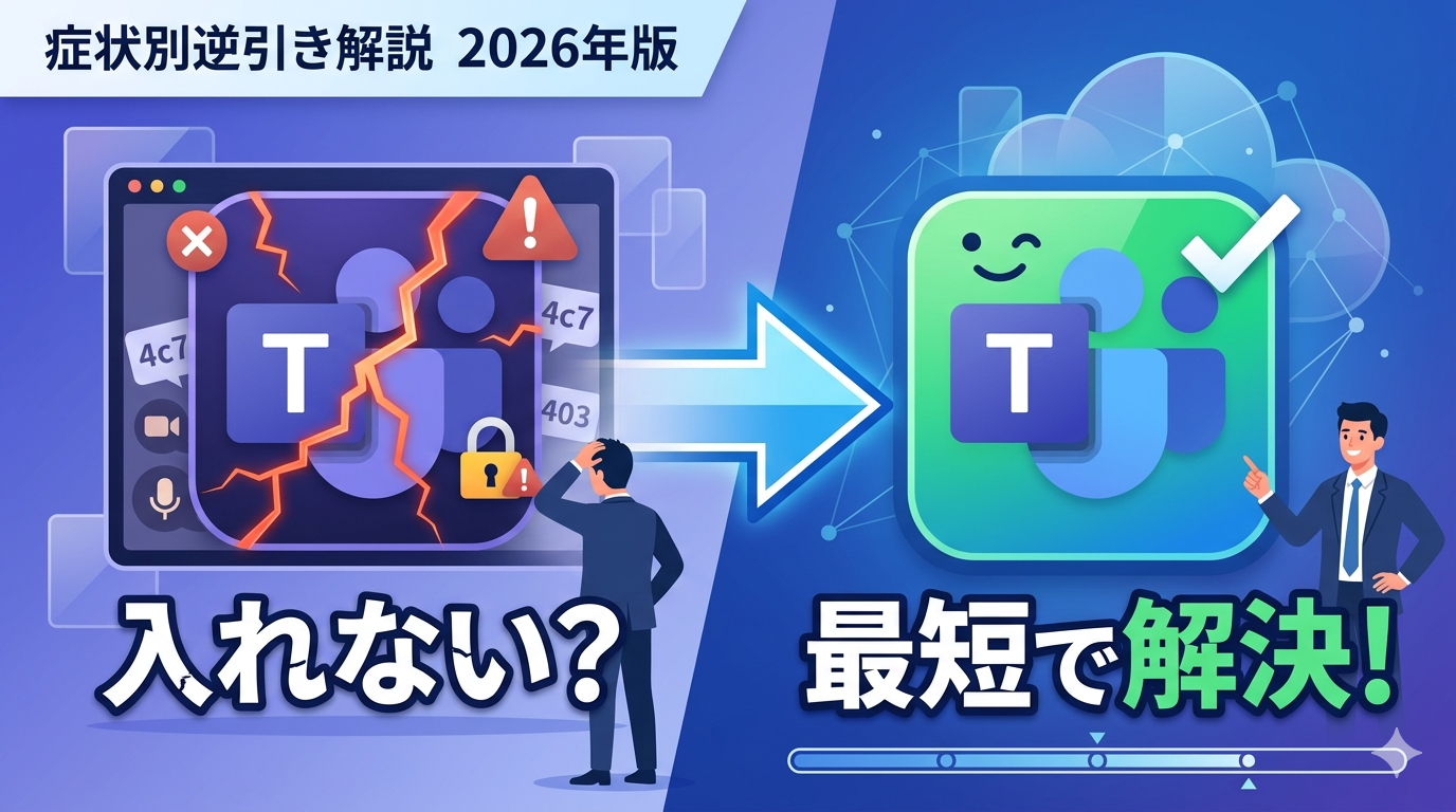 Teams会議に入れないトラブルを症状別に解決する手順の図解（2026年版）