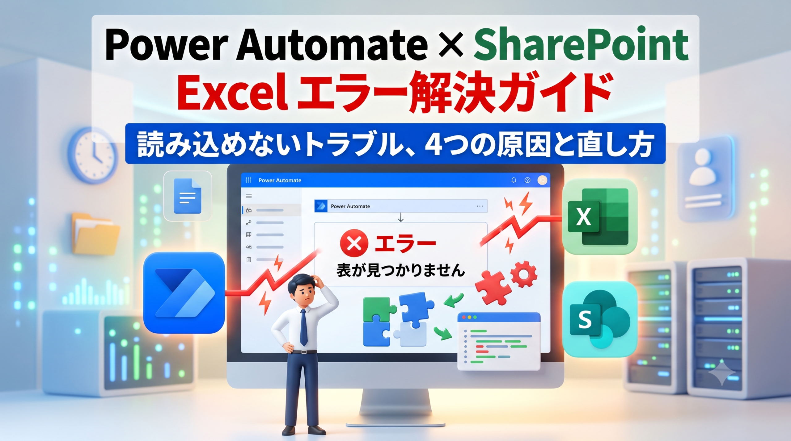 Power AutomateとSharePointのExcel連携で起きる4つの読み込みエラーと直し方